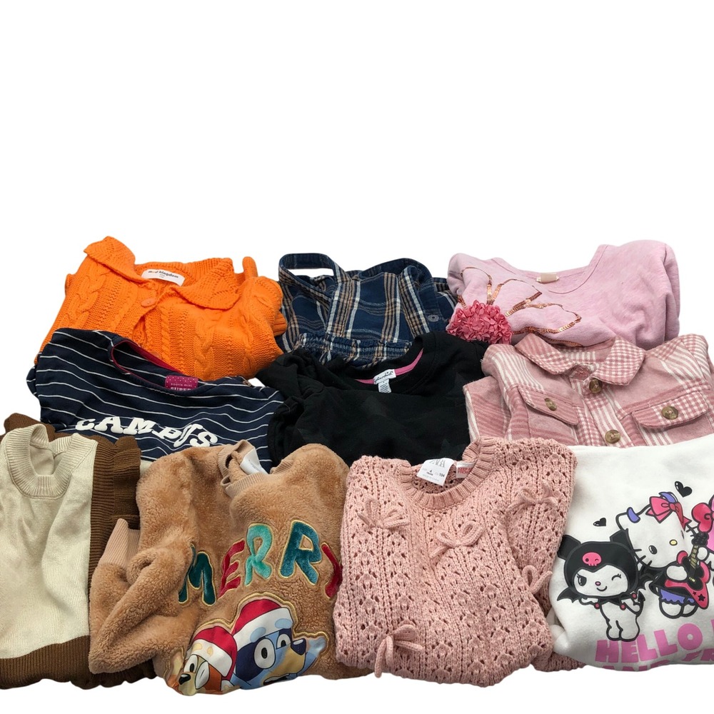 Girls 4T Sweater Sweatshirts BUNDLE Fall Winter Bluey Holiday Zara Hello Kitty
